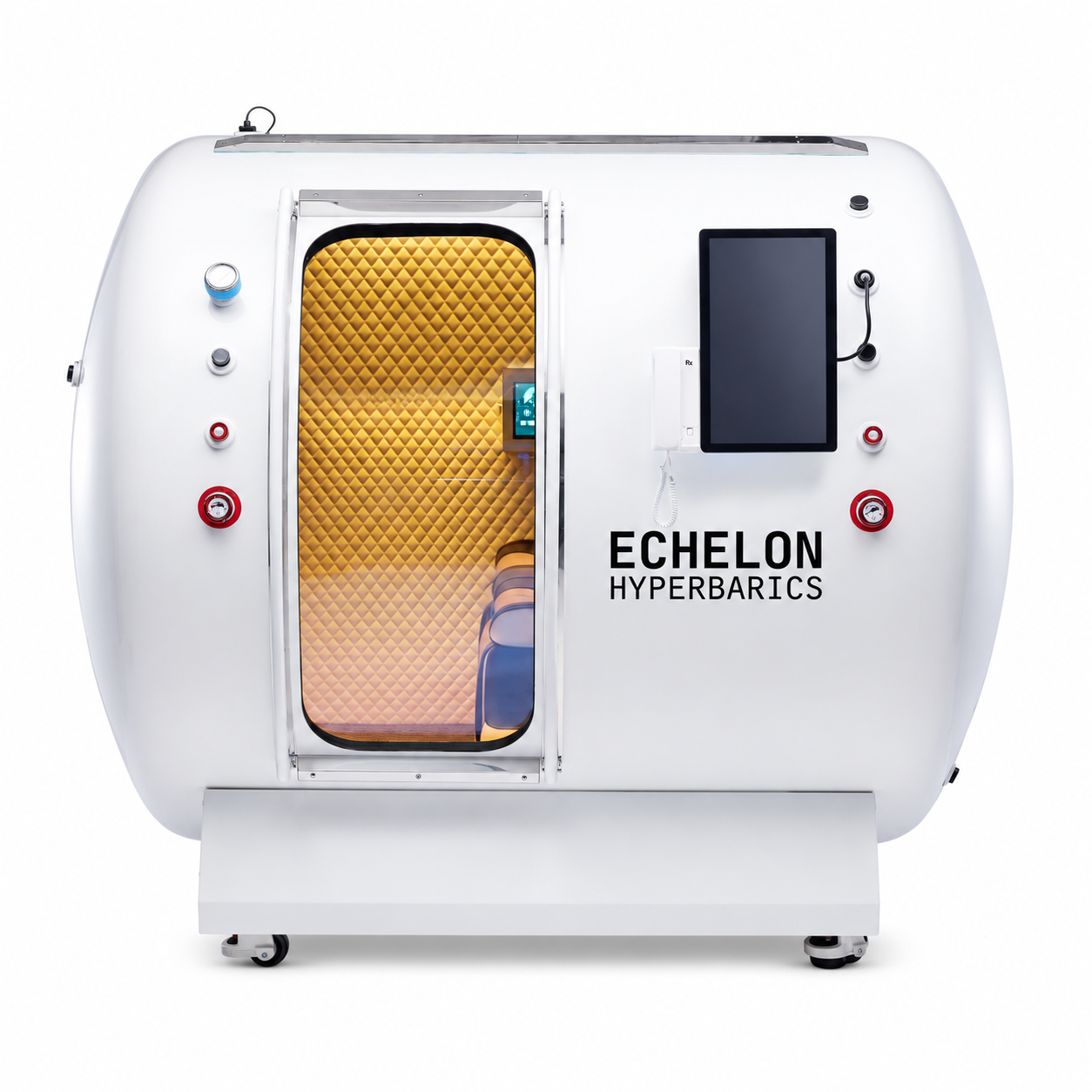 Horizon seated rigid chamber on a white background, showing the optional touchscreen